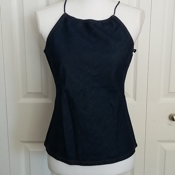 KENNETH COLE DENIM HALTER TOP - Picture 1 of 12